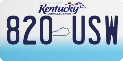 KY license plate 820USW