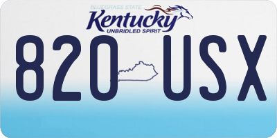 KY license plate 820USX