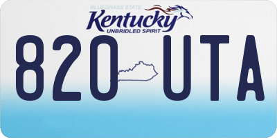 KY license plate 820UTA