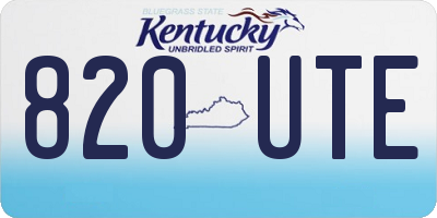 KY license plate 820UTE