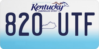 KY license plate 820UTF