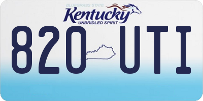KY license plate 820UTI