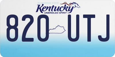 KY license plate 820UTJ