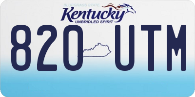 KY license plate 820UTM
