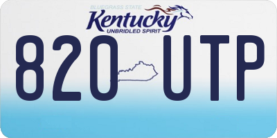 KY license plate 820UTP