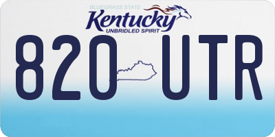 KY license plate 820UTR