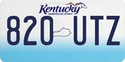 KY license plate 820UTZ