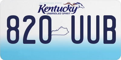 KY license plate 820UUB