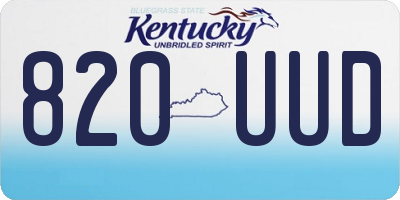 KY license plate 820UUD
