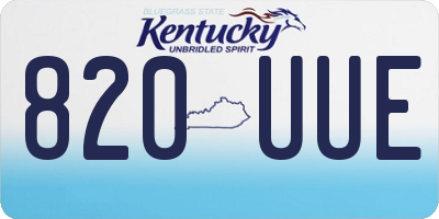KY license plate 820UUE
