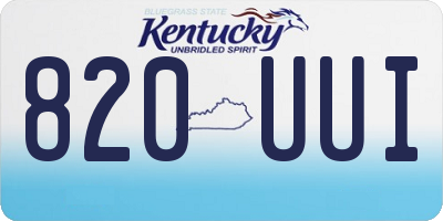 KY license plate 820UUI