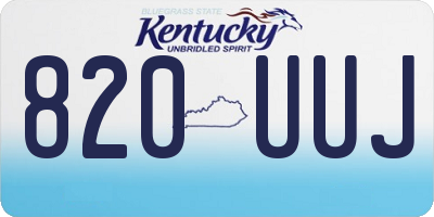 KY license plate 820UUJ