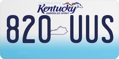 KY license plate 820UUS