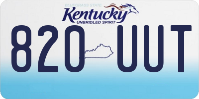 KY license plate 820UUT