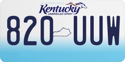 KY license plate 820UUW