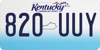 KY license plate 820UUY