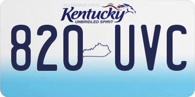 KY license plate 820UVC