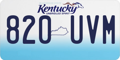 KY license plate 820UVM