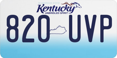 KY license plate 820UVP