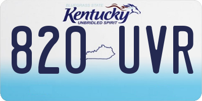 KY license plate 820UVR