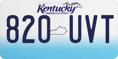 KY license plate 820UVT