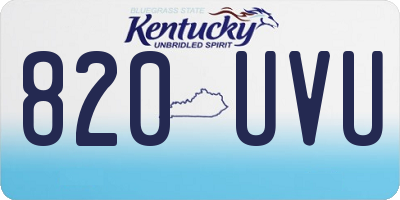 KY license plate 820UVU