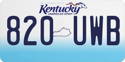 KY license plate 820UWB