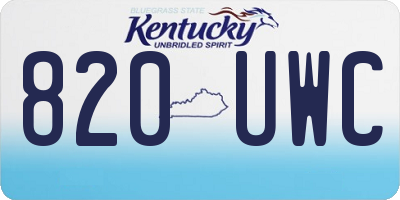 KY license plate 820UWC