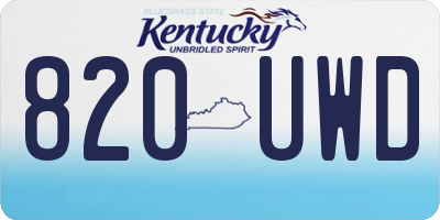 KY license plate 820UWD