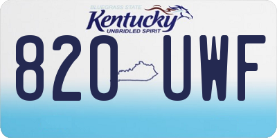 KY license plate 820UWF