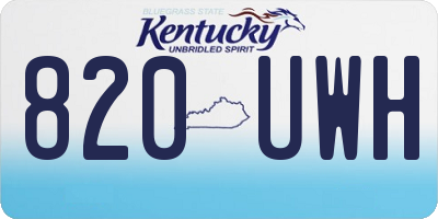 KY license plate 820UWH