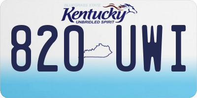 KY license plate 820UWI