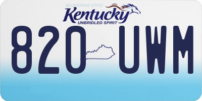 KY license plate 820UWM