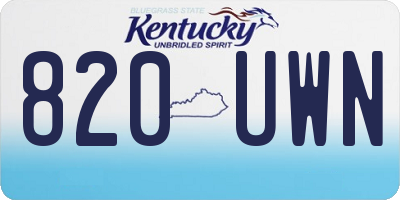 KY license plate 820UWN