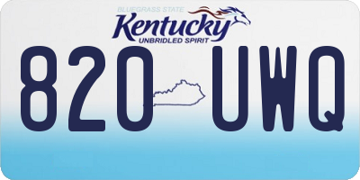 KY license plate 820UWQ