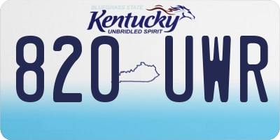 KY license plate 820UWR