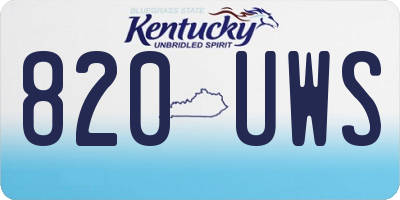 KY license plate 820UWS