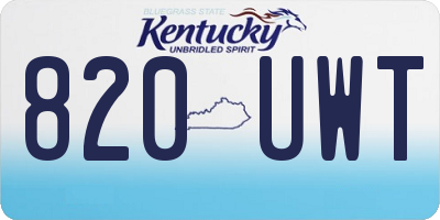 KY license plate 820UWT