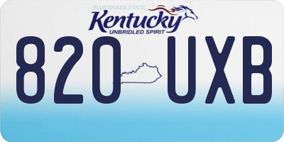 KY license plate 820UXB