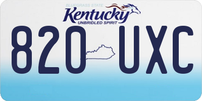 KY license plate 820UXC