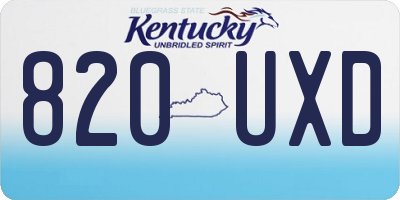 KY license plate 820UXD