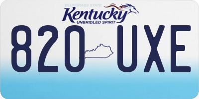 KY license plate 820UXE