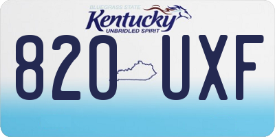 KY license plate 820UXF