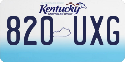 KY license plate 820UXG