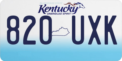 KY license plate 820UXK