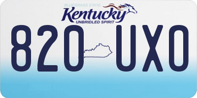 KY license plate 820UXO