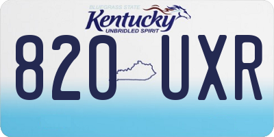KY license plate 820UXR