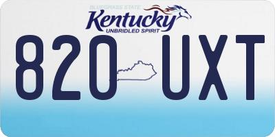 KY license plate 820UXT