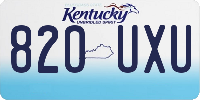 KY license plate 820UXU