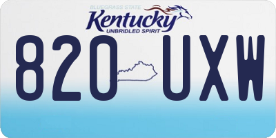 KY license plate 820UXW